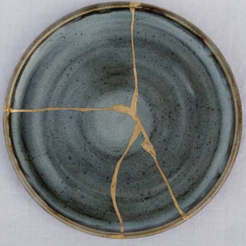 assiette en kintsugi