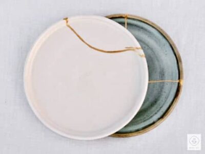 assiette en kintsugi