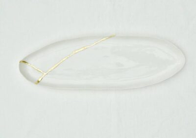 assiette decorative en Kintsugi