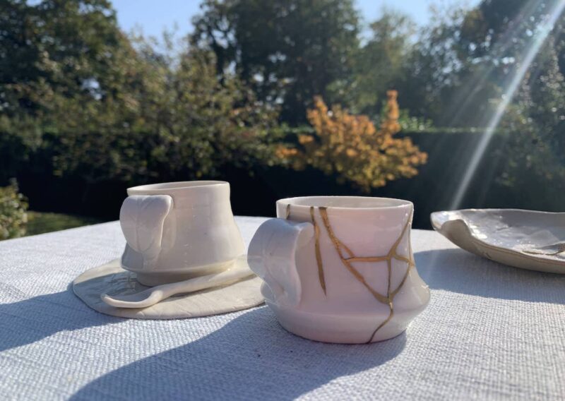 set à café en kintsugi