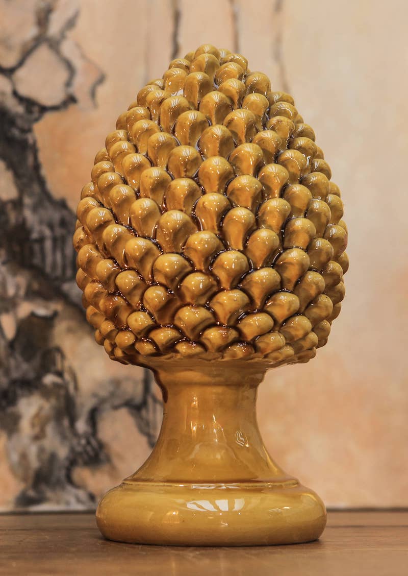 Clôture décorative avec boules, pommes de pin, baies et pail (09.05.32) -  Art From Italy