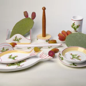 service assiettes en céramique sicilienne décor cactus