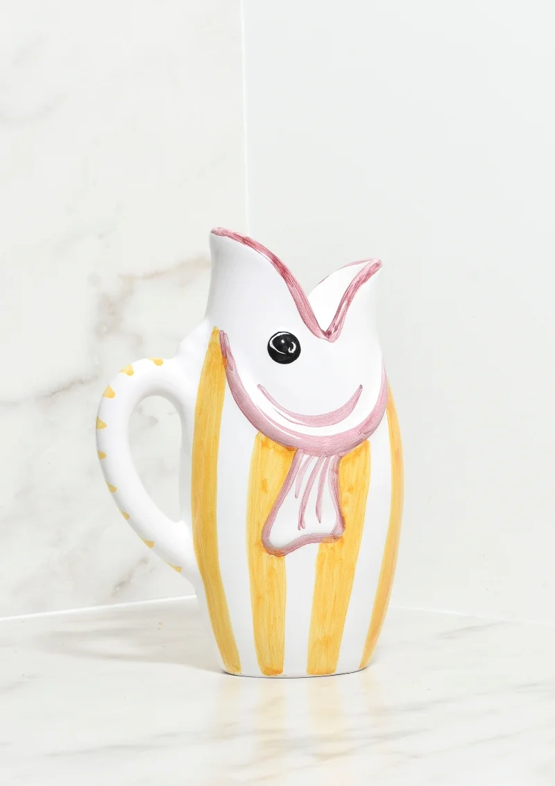 carafe en forme de poisson 100% fait main et peinte à la main