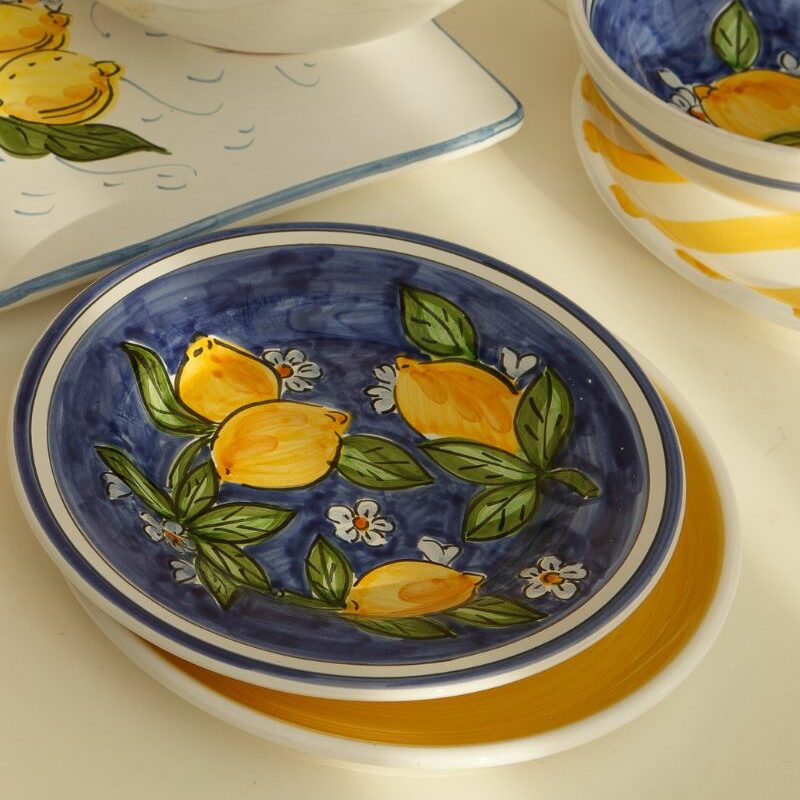 ASSIETTE PLATE, DECOR CITRON